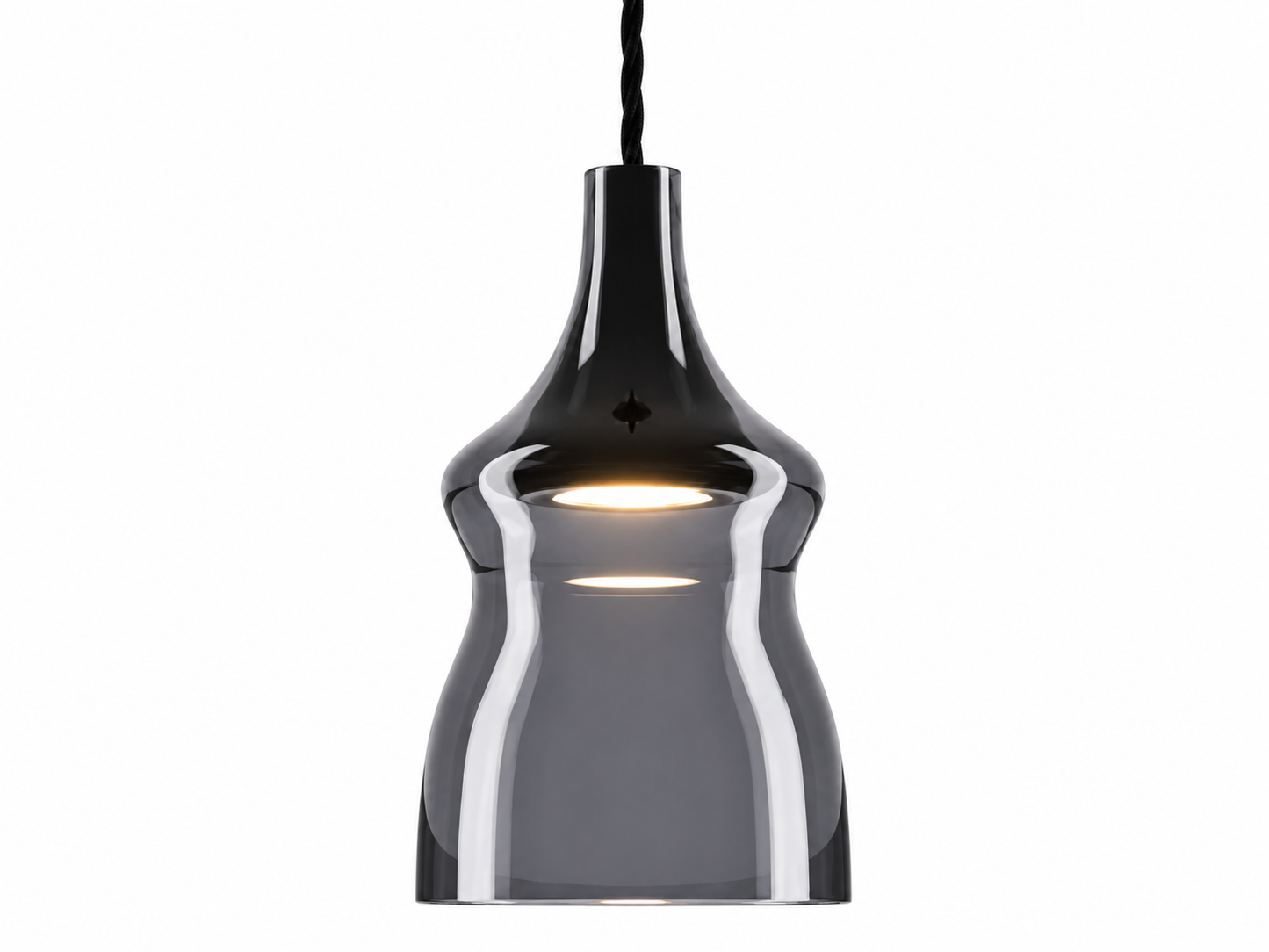 Elegant smoke glass hanging light for kitchens and breakfast bars