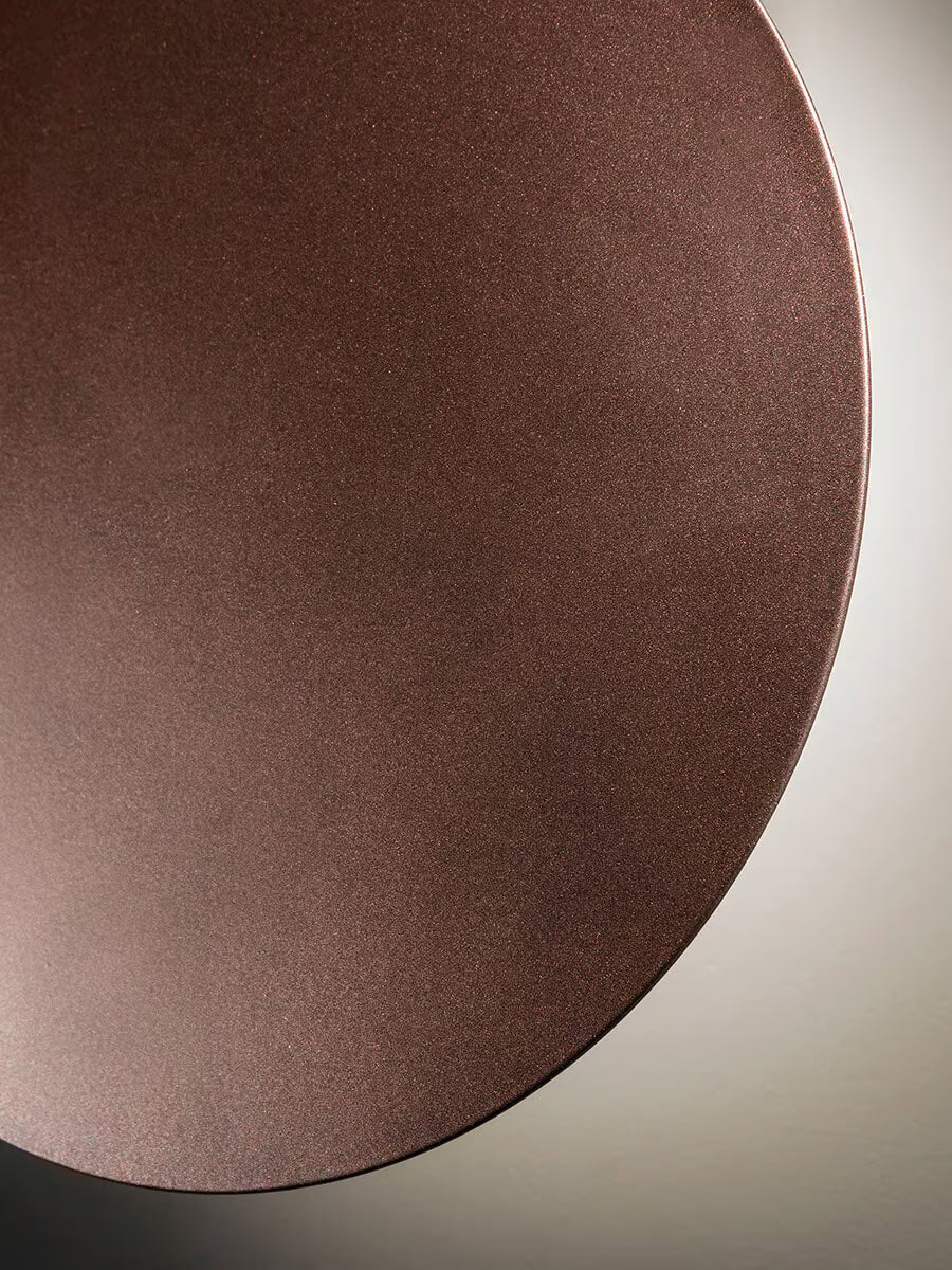 Minimalist Lodes Puzzle Round Single coppery bronze integrated LED wall light for modern spaces