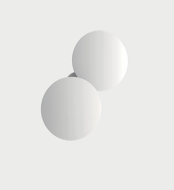 Lodes Puzzle Round Double matte white dimmable LED fixture with dual adjustable light panels
