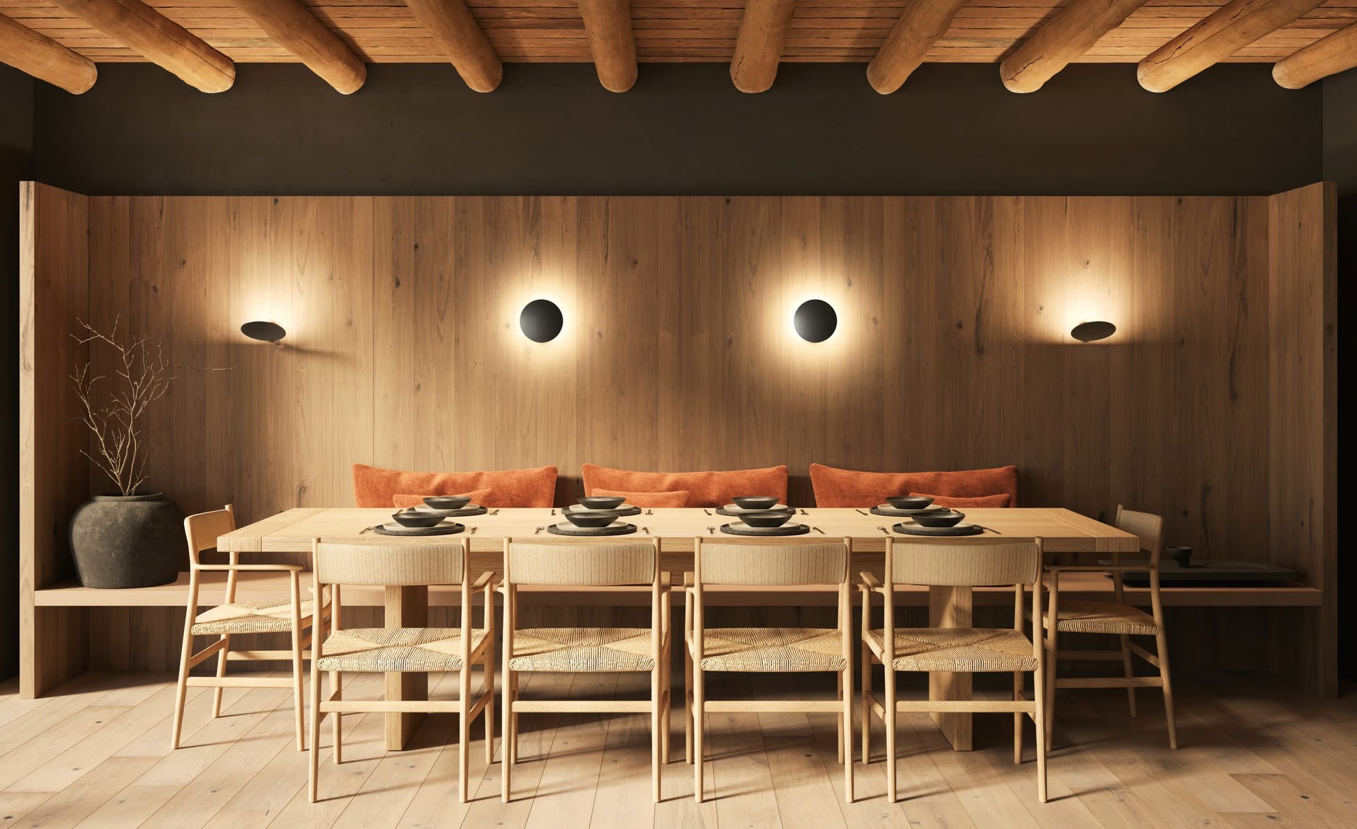 Lodes Puzzle Round Single Matte Black wall light with elegant circular form and indirect LED illumination for modern spaces