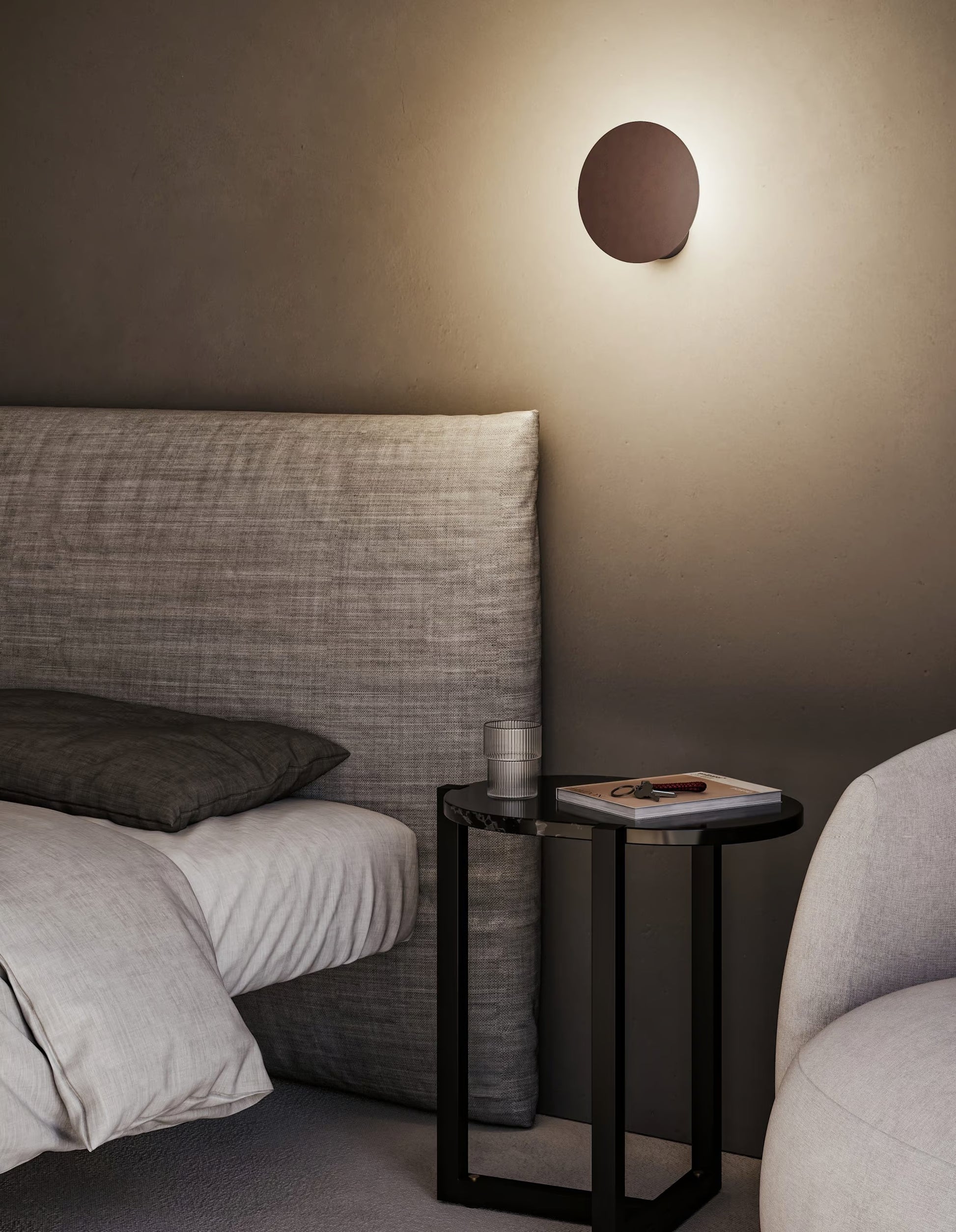 Italian-designed Lodes Puzzle Round LED light with adjustable reflector panel
