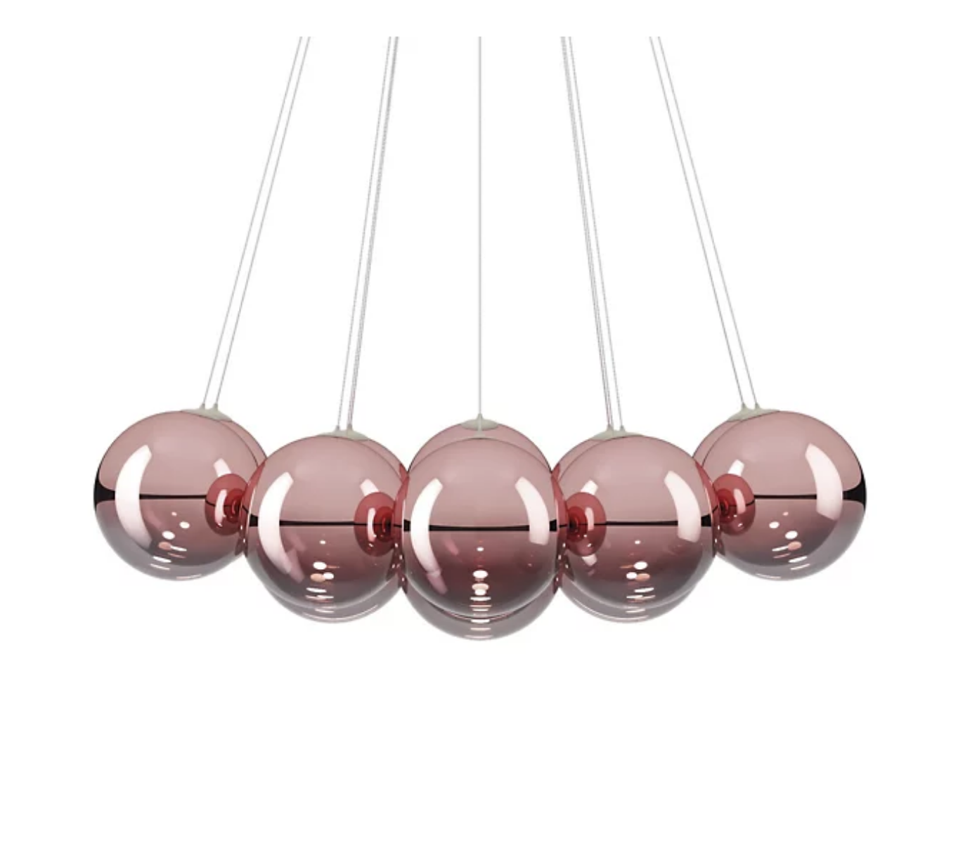 Modern Lodes Random Cloud LED chandelier featuring 14 rose gold glass globe shades for contemporary living spaces