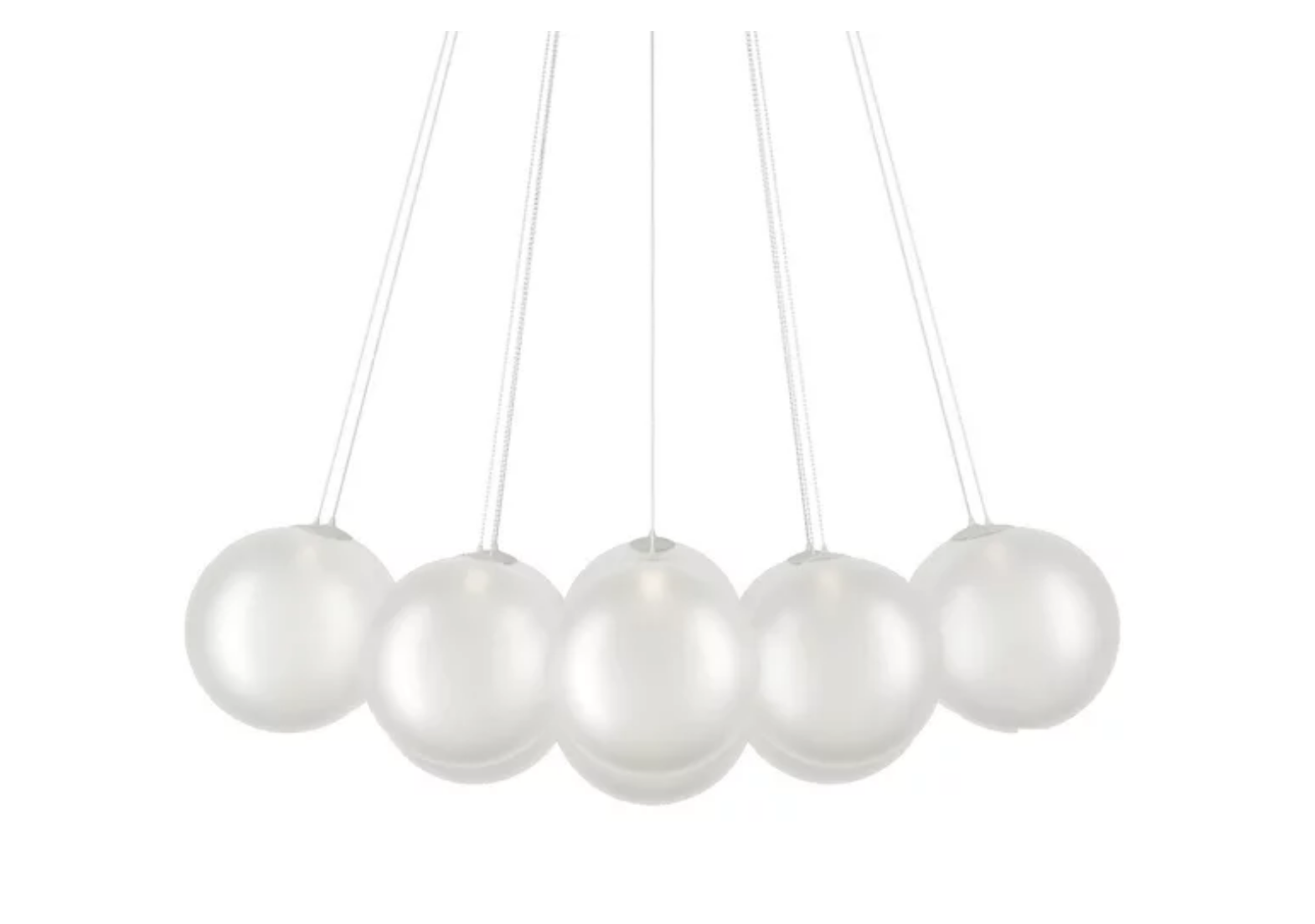 Modern Lodes Random Cloud LED chandelier featuring 14 frosted white glass globe shades for contemporary interiors