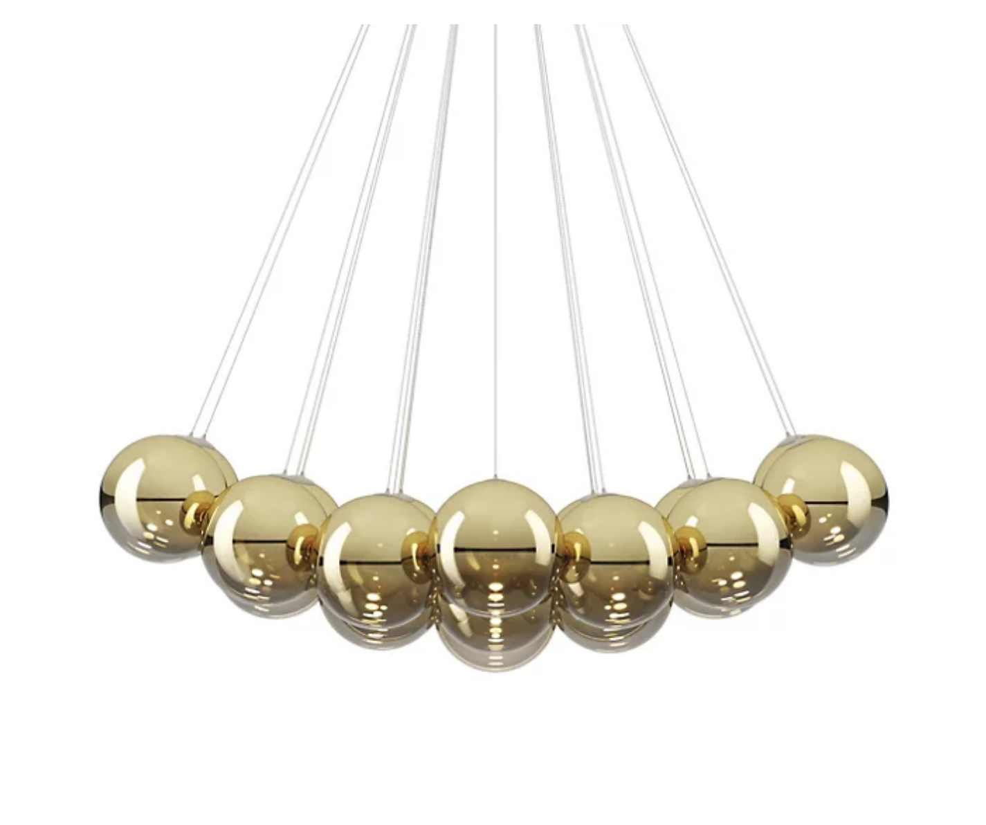 Lodes Random Cloud 23-Light LED chandelier with gold blown glass globes by Chia-Ying Lee for modern interiors