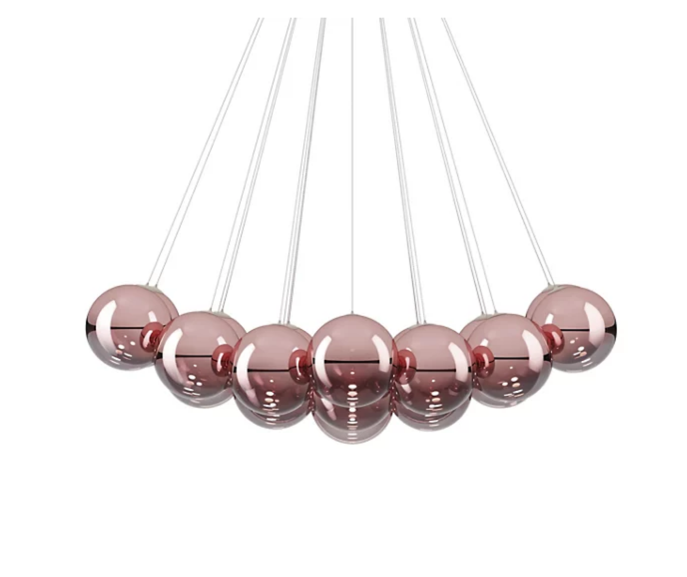 Lodes Random Cloud 23-Light LED chandelier with rose gold blown glass globes by Chia-Ying Lee for modern interiors