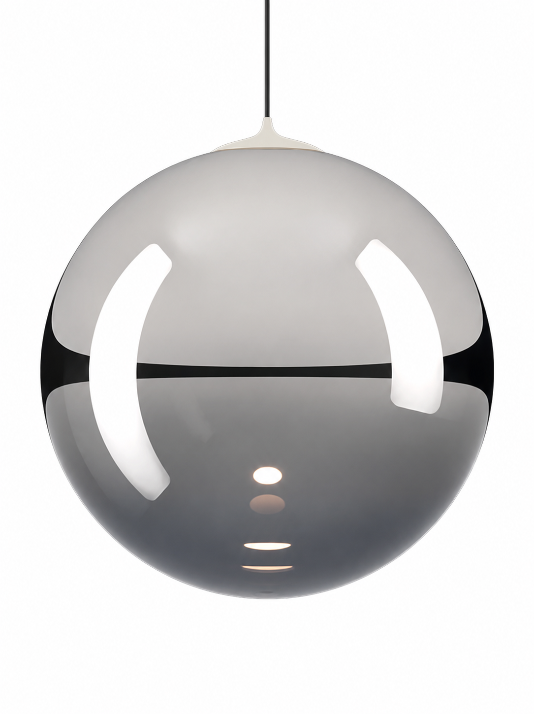 Modern Lodes Random Solo chrome glass globe pendant with integrated LED