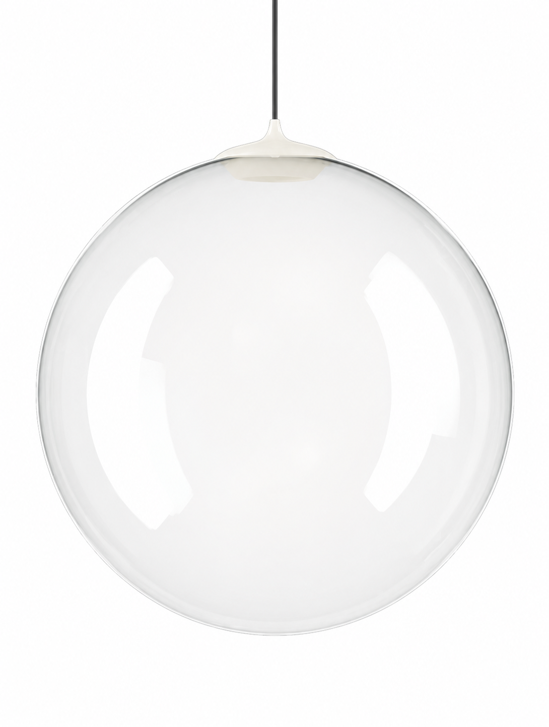 Lodes Random Solo clear blown glass LED pendant light made in Italy
