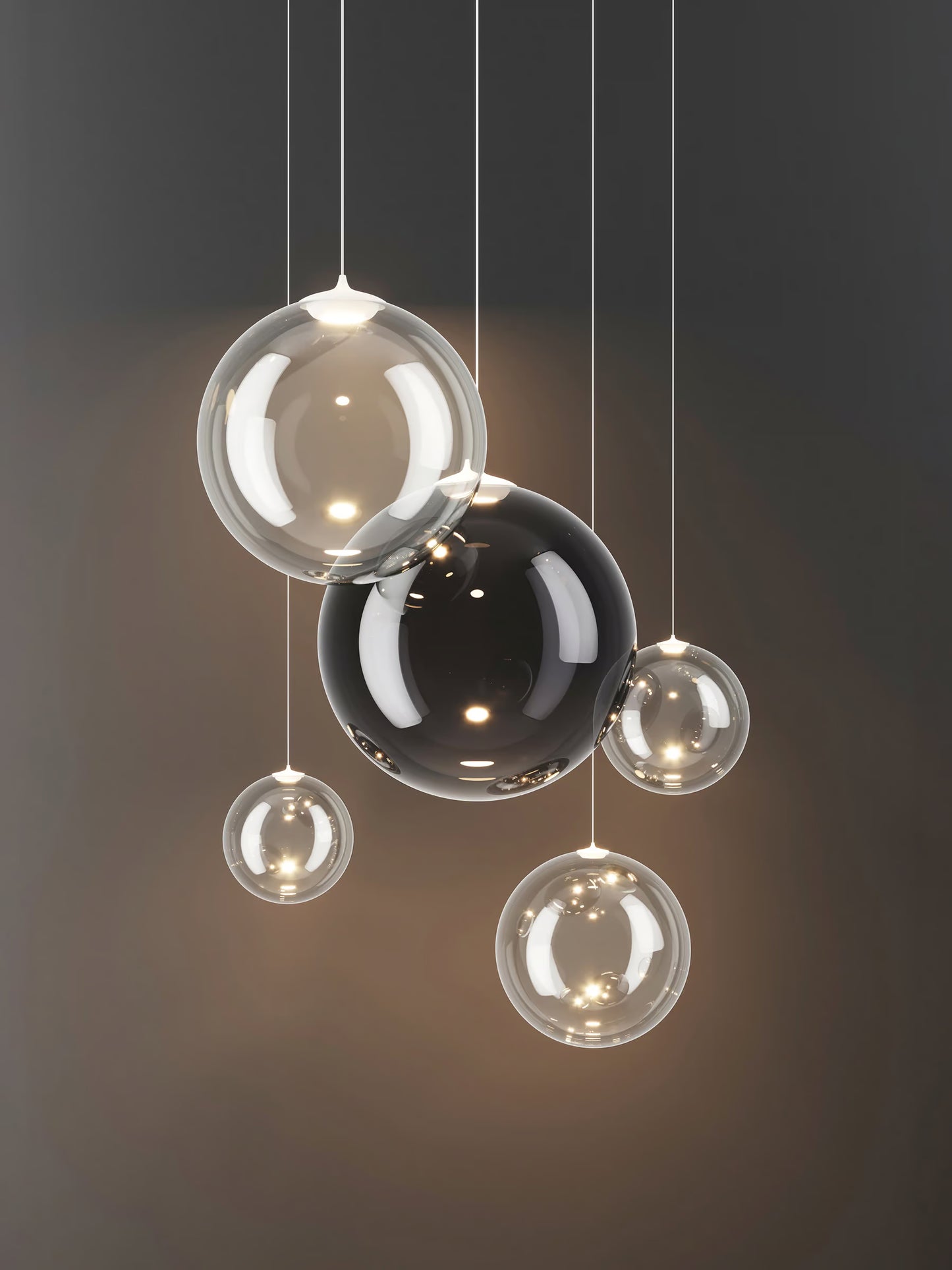 Lodes Random Solo designer glass globe LED pendant for contemporary interiors