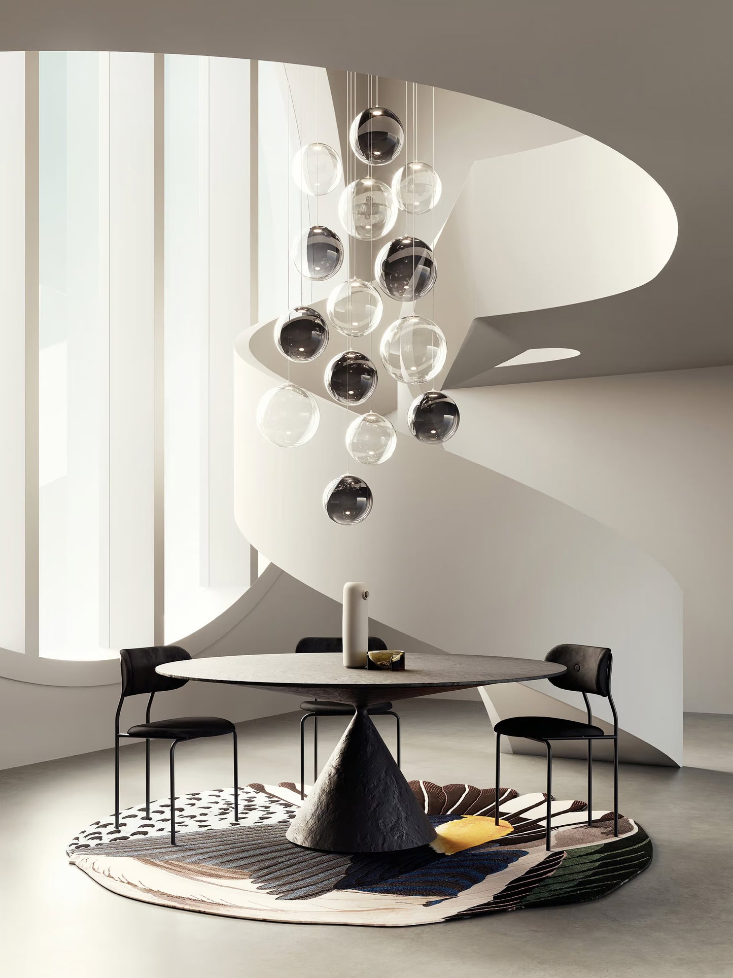 Lodes Random Solo handcrafted Italian glass globe pendant light