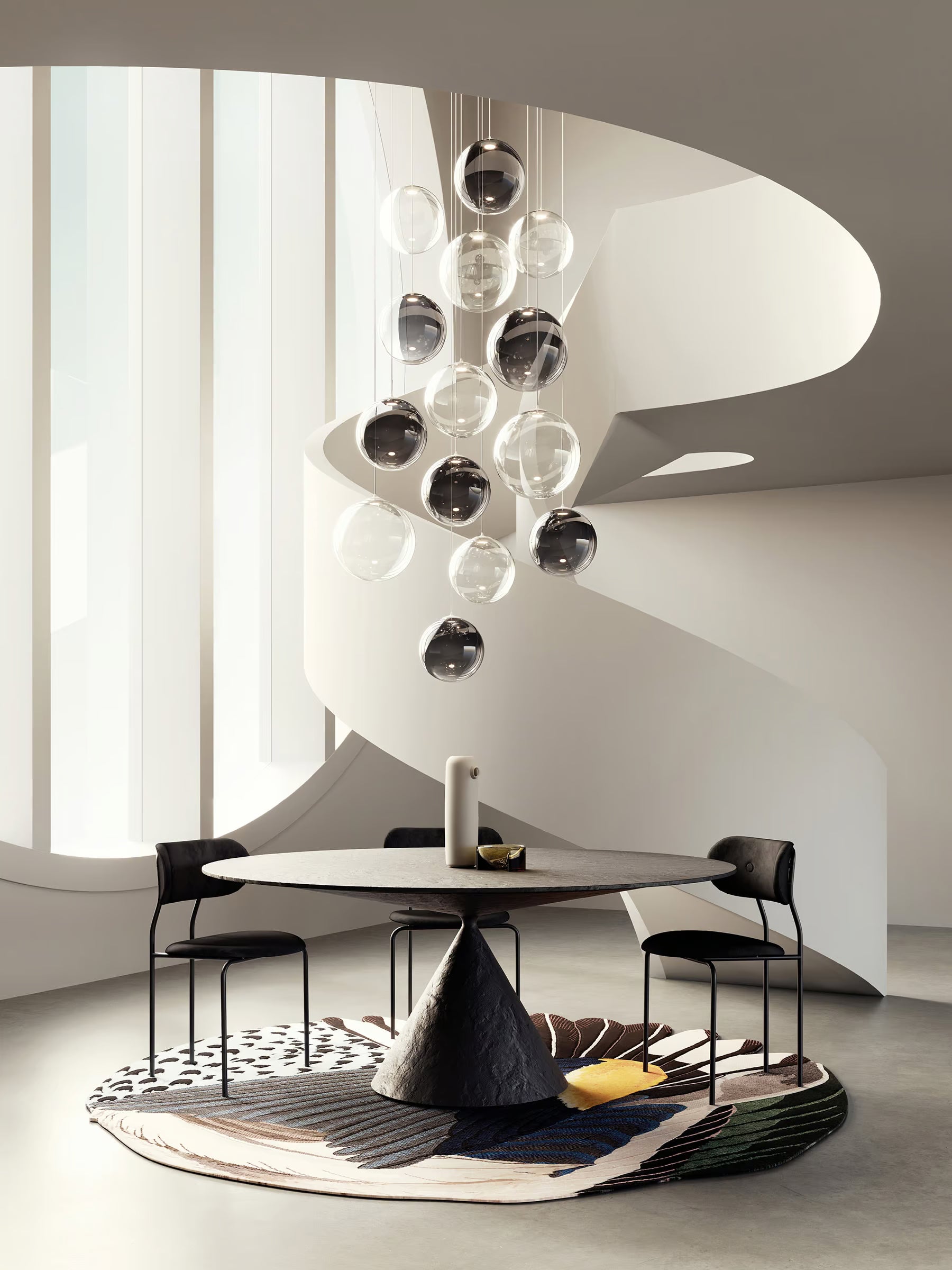 Lodes Random Solo handcrafted Italian glass globe pendant light