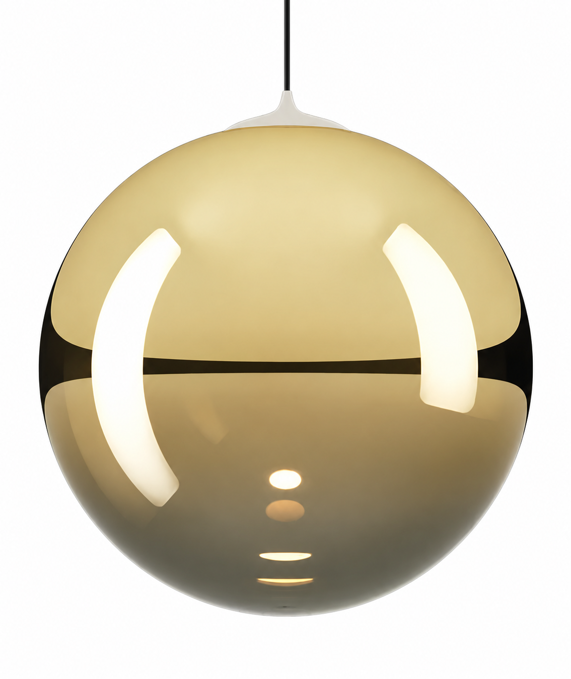 Lodes Random Solo modern gold glass hanging light with integrated LED
