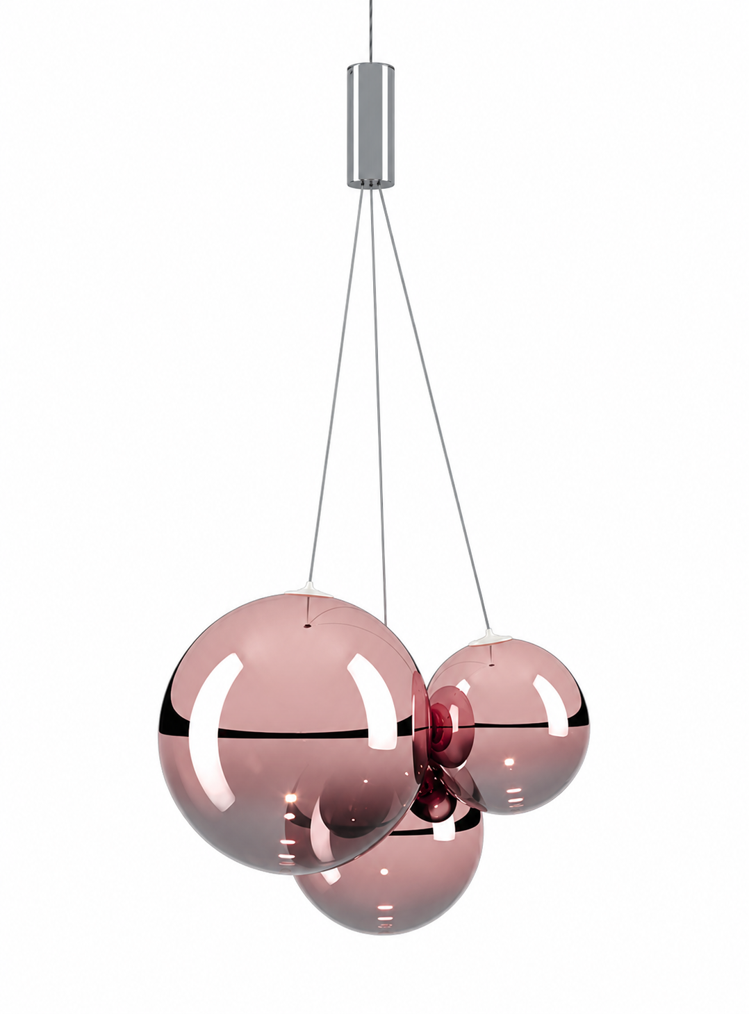 Premium Italian rose gold glass LED pendant by Lodes