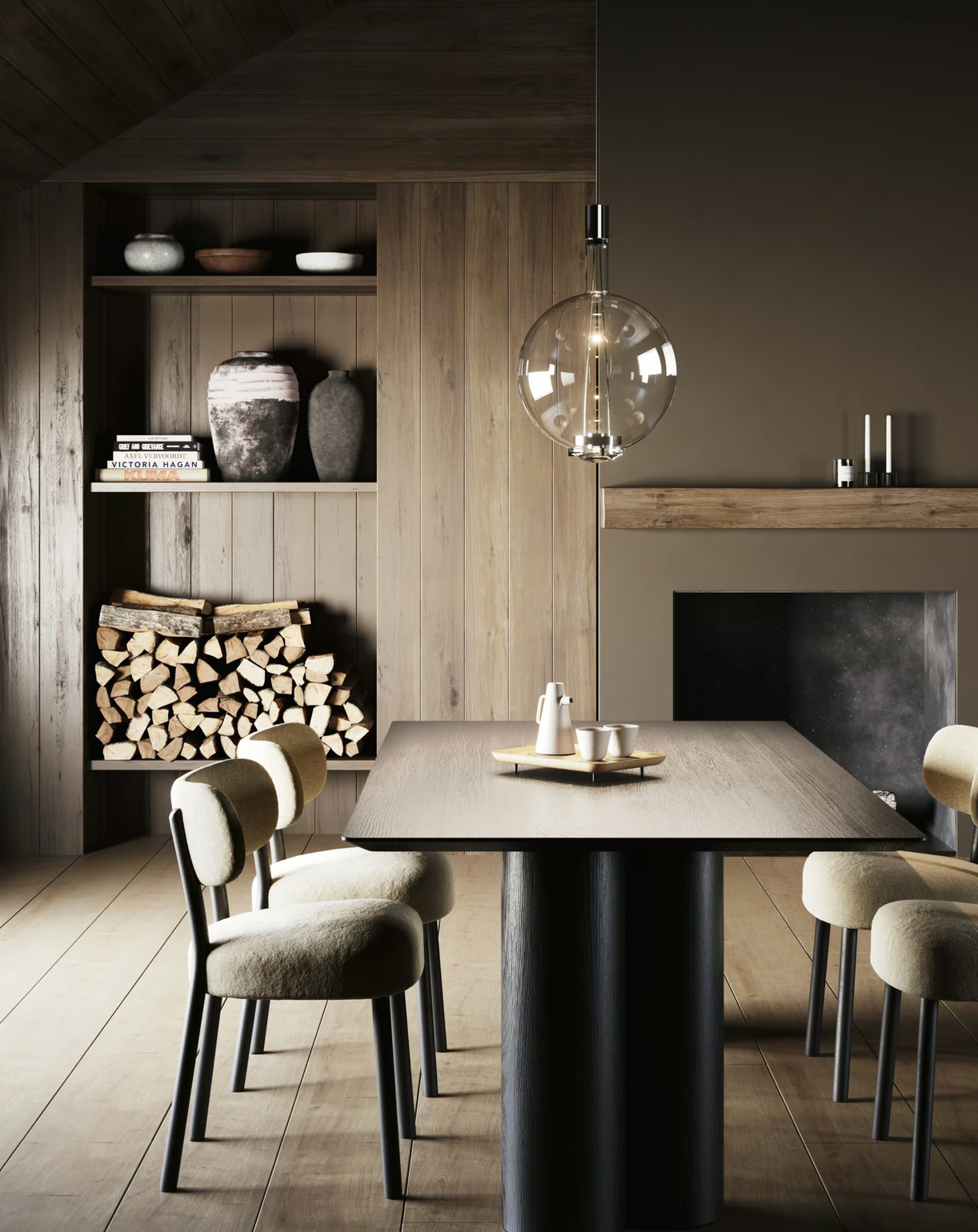 Lodes Sky-Fall Round contemporary pendant light for dining rooms and living spaces