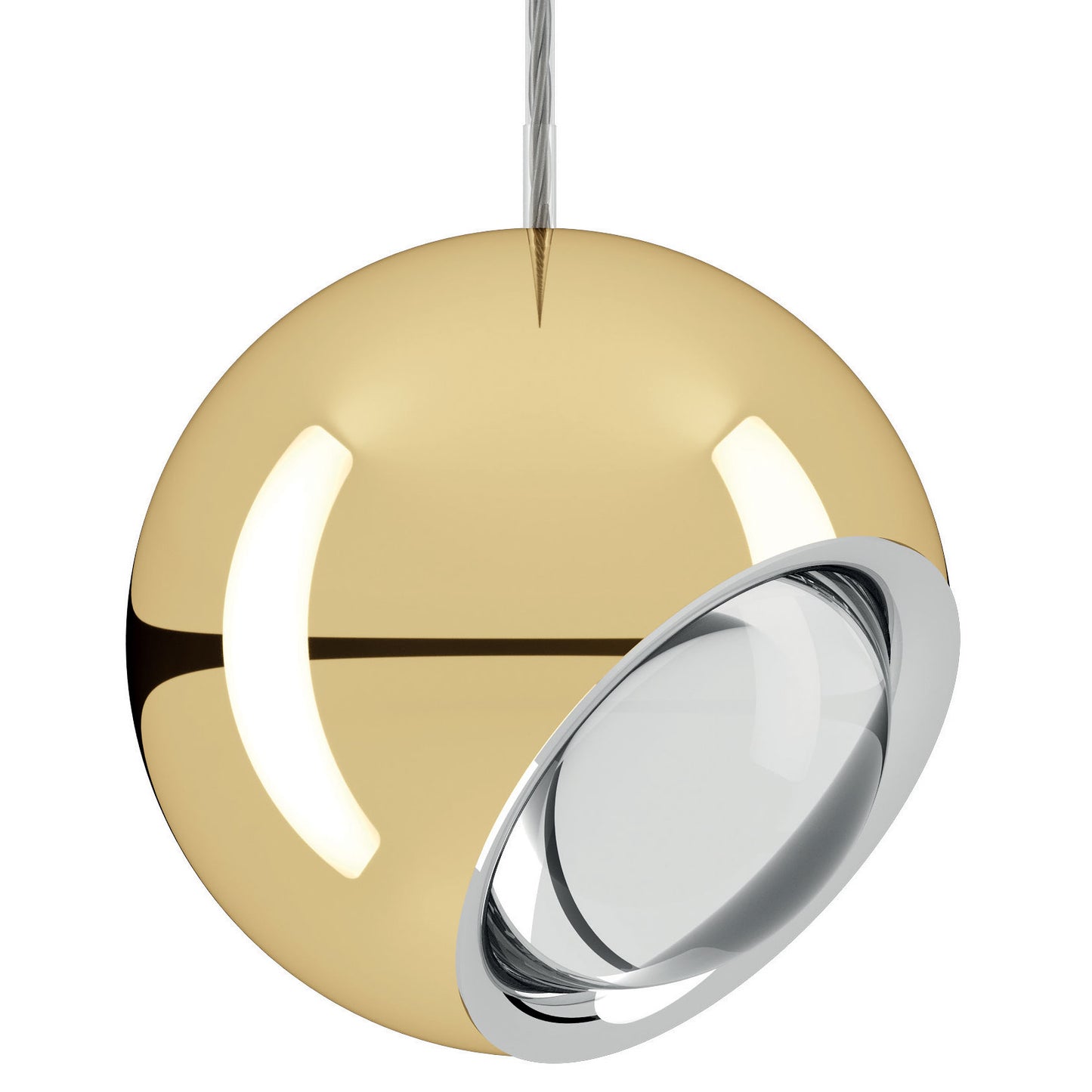 Lodes Spider Directional LED Pendant Light in Gold with adjustable spotlight and integrated warm white LED
