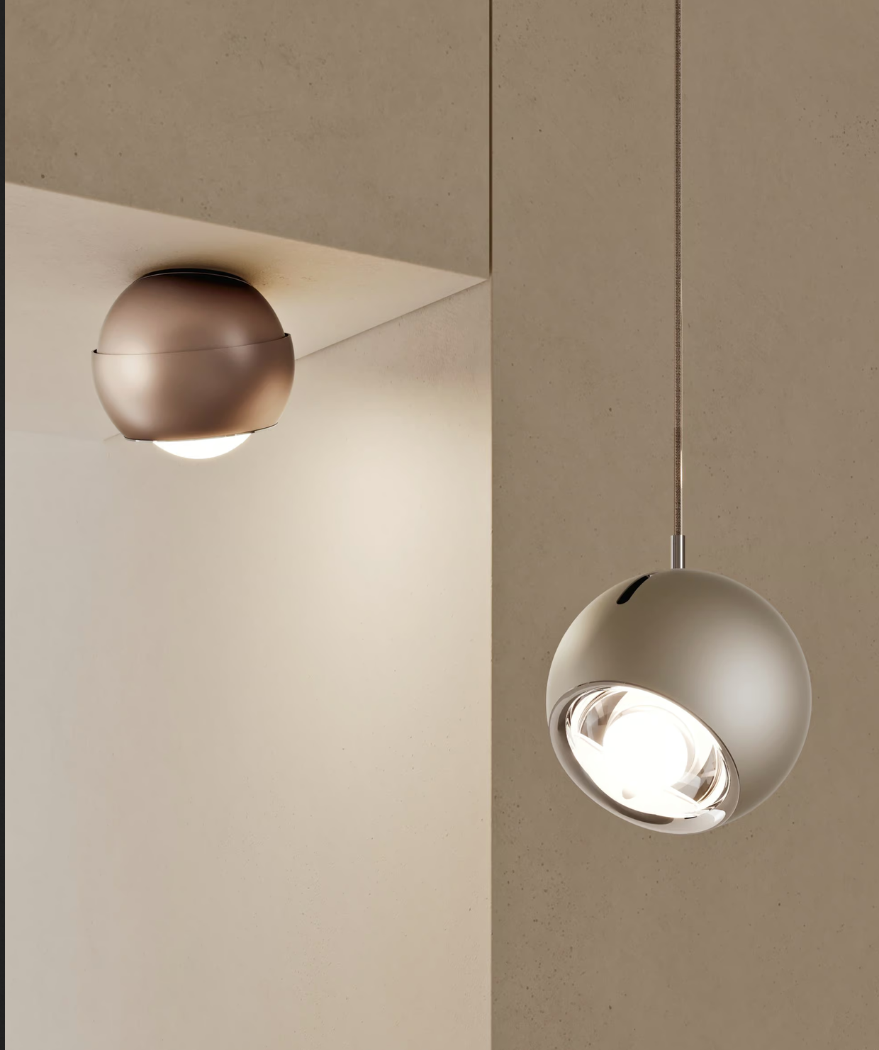 Lodes Spider designer pendant with adjustable spotlight for residential and commercial spaces
