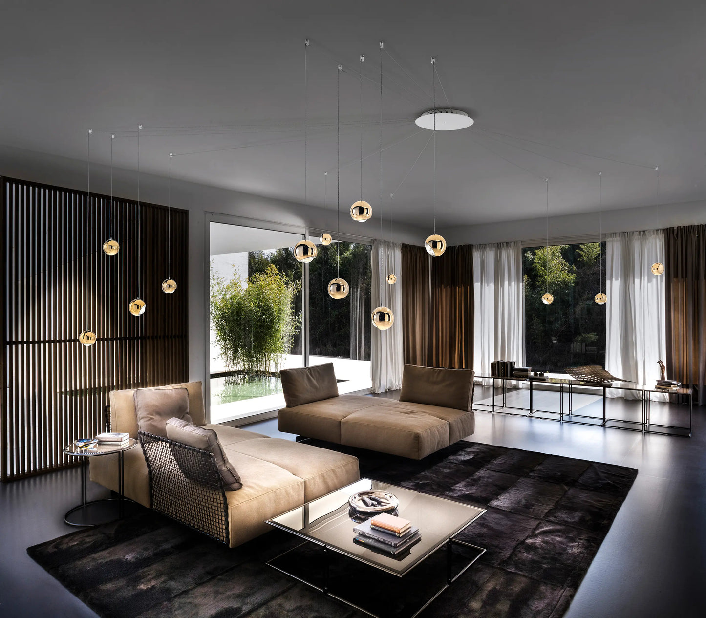 Contemporary Lodes Spider hanging light providing adjustable direct LED lighting