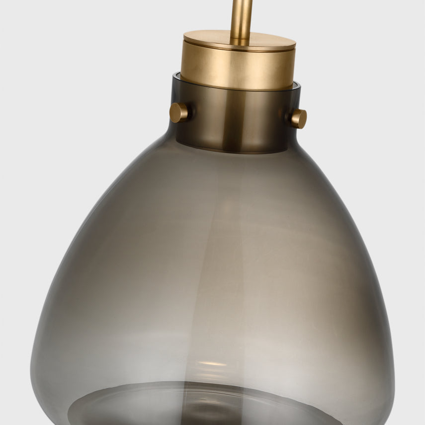 Morgan 12-inch LED Pendant Light Bronze Brass Clear Smoked Glass by Visual & Comfort & Co