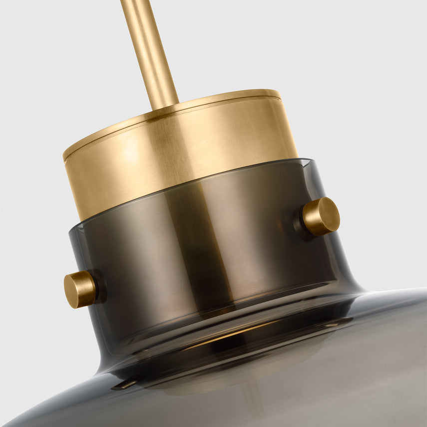 Visual Comfort 22 Inch Brass Brone Clear Smoked Glass Led Pendant Light Morgan 