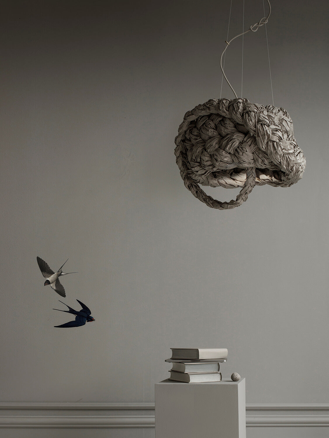 Mammalampa The Bride medium pendant in Graphite – styled in a room (2)