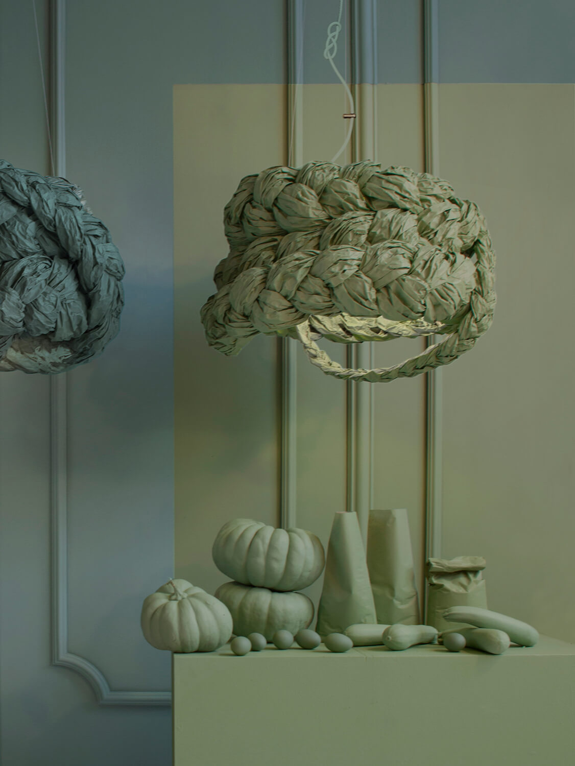 Mammalampa The Bride medium pendant in Mint – styled in a room