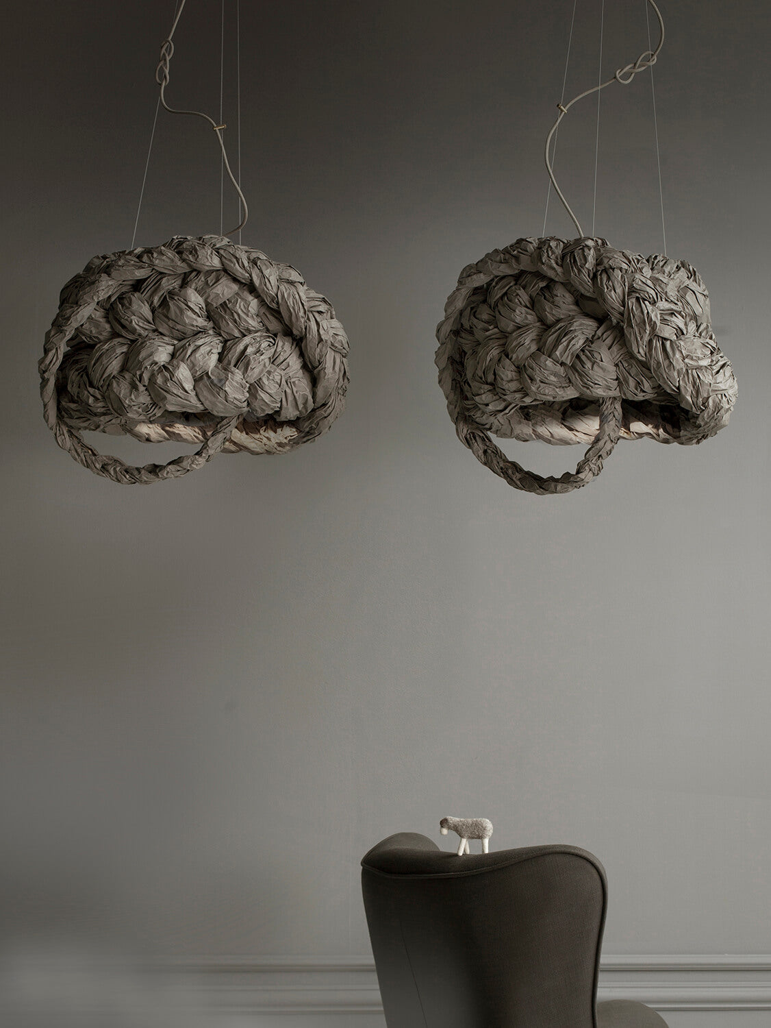 Mammalampa The Bride small pendant in Graphite – styled in a room