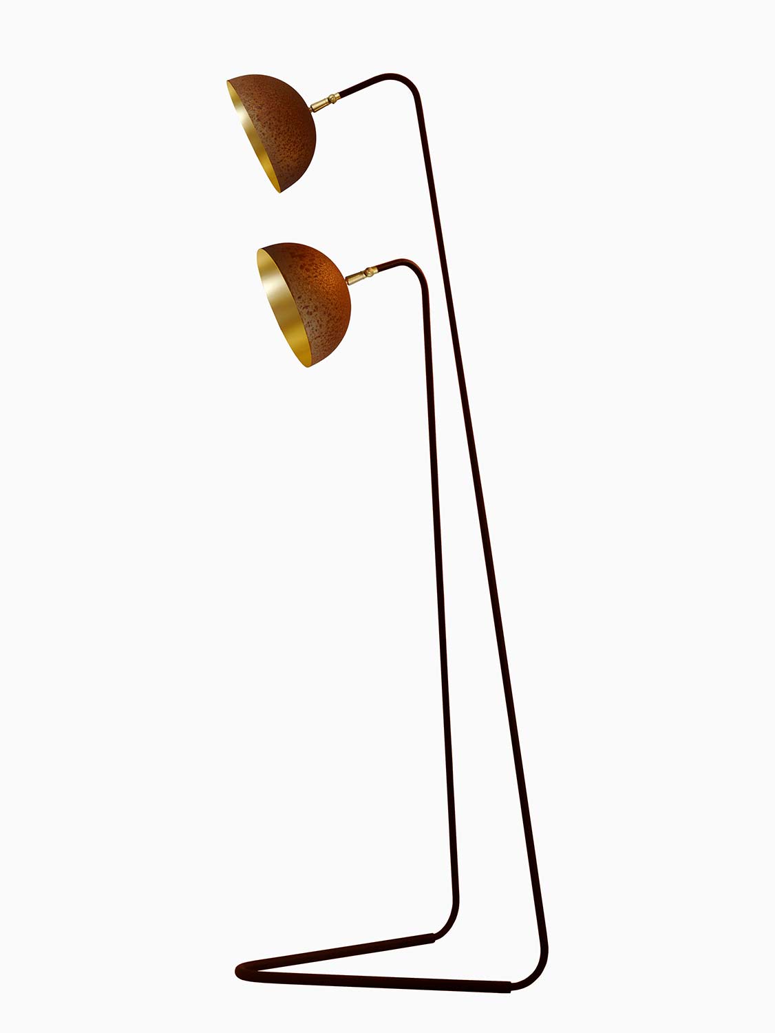 Mammalampa The Queen double floor lamp in Rust and Gold – product photo