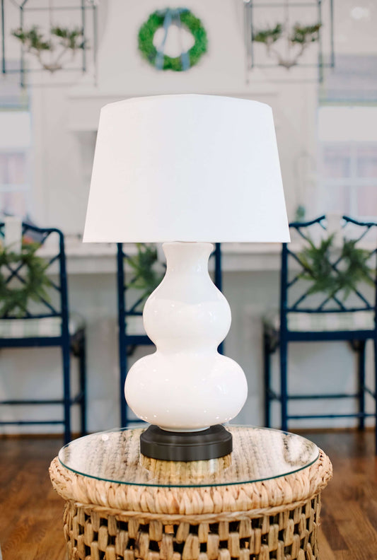 Modern Lantern Marilyn cordless lamp in Ivory on Black