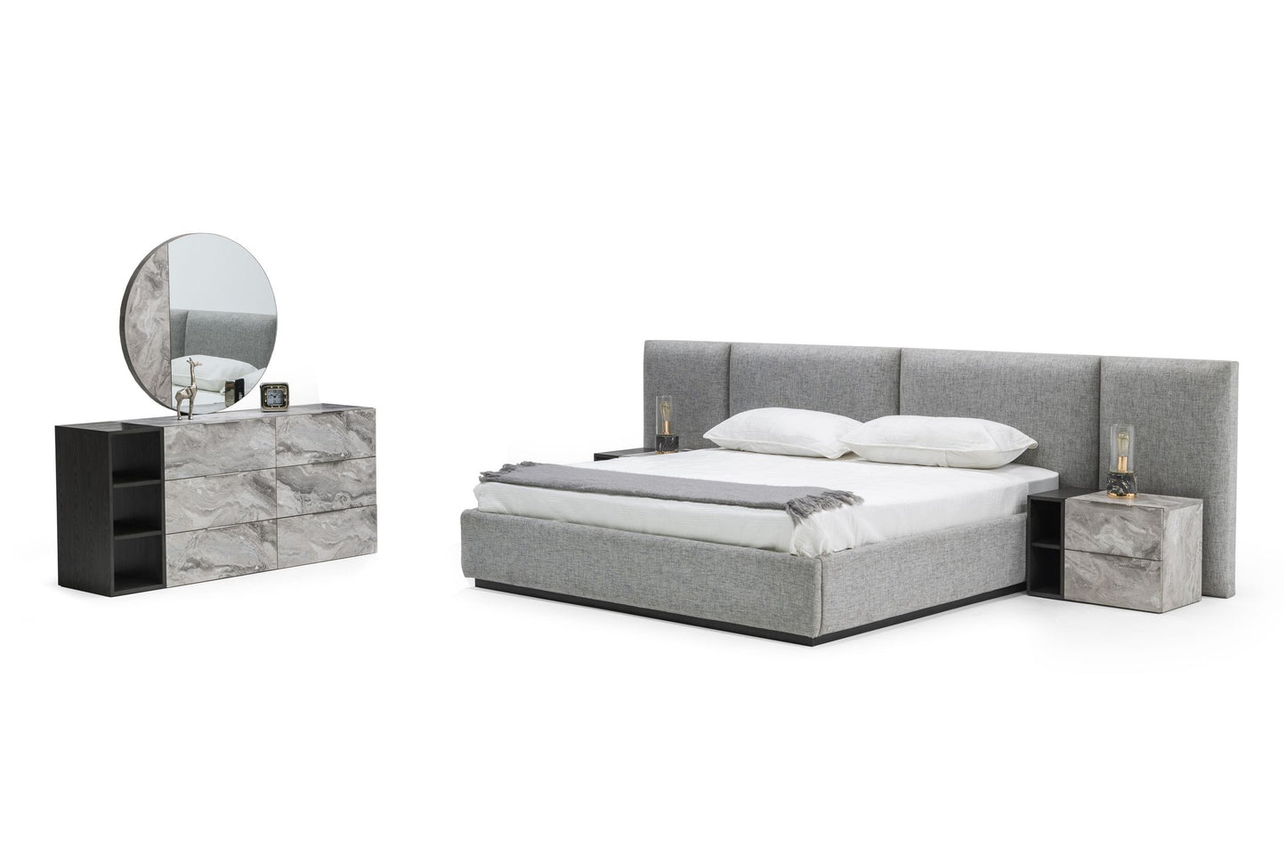 Nova Domus Maranello Modern Grey Bed Set