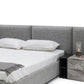 Eastern King Nova Domus Maranello Modern Grey Fabric Bed with Two Nightstands