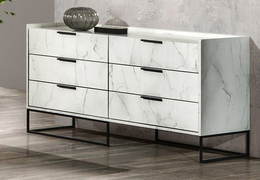 Nova Domus Marbella Italian Modern White Marble Dresser