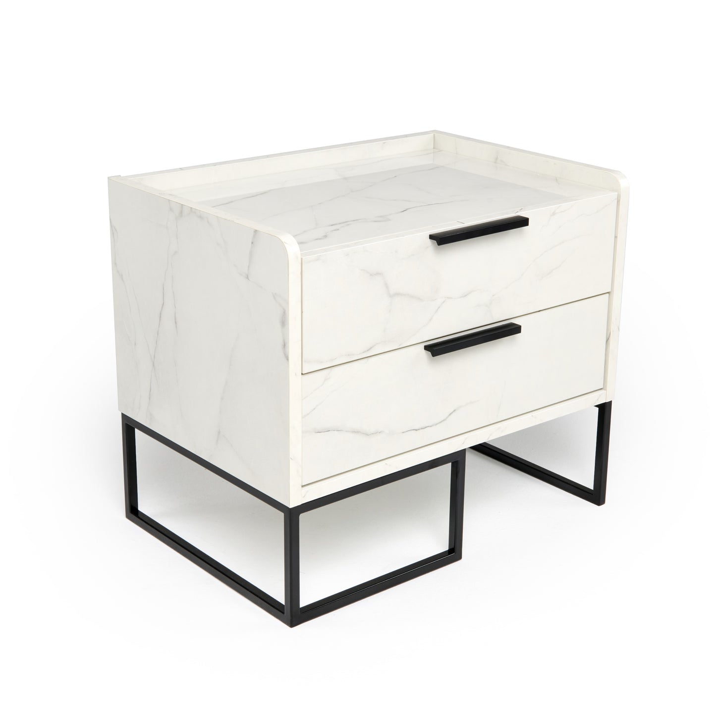 Nova Domus Marbella Italian Modern White Marble Nightstand