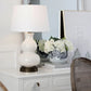 Marilyn Ivory on Black Cordless Lamp by Modern Lantern on a modern side table