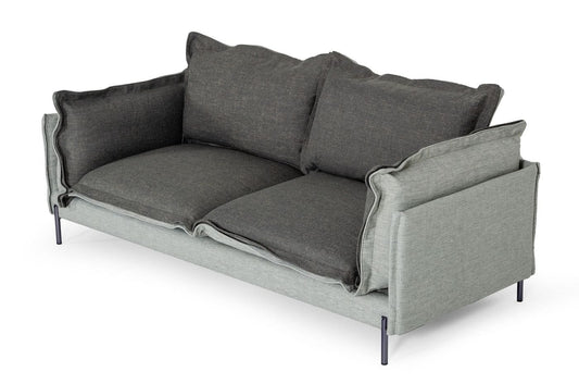 Divani Casa Mars Modern Grey and Dark Grey Fabric Sofa