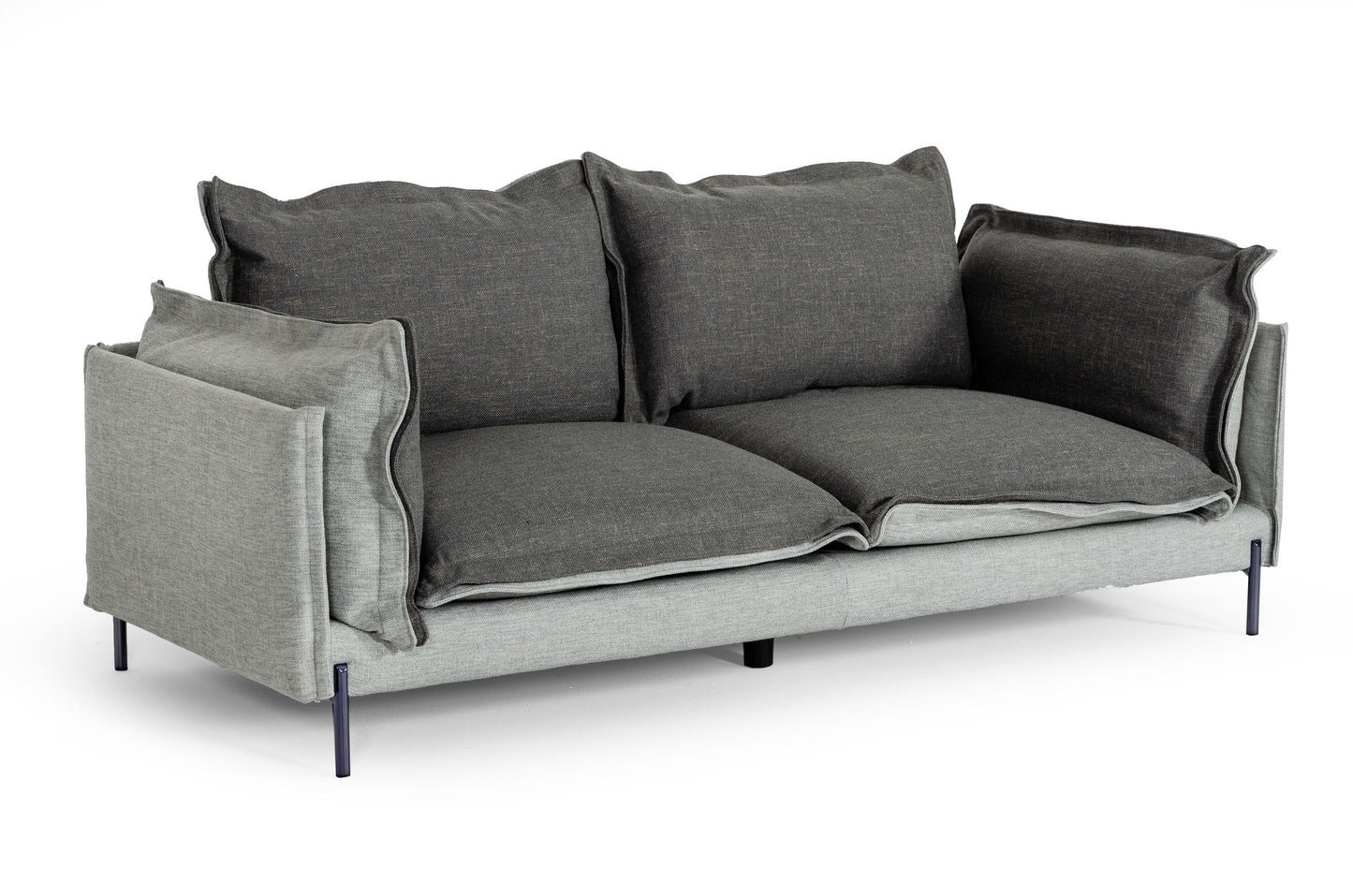 Divani Casa Mars Modern Grey and Dark Grey Fabric Sofa