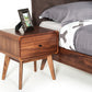 Modrest Marshall Mid-Century Modern Brown Fabric and Walnut Bedroom Set