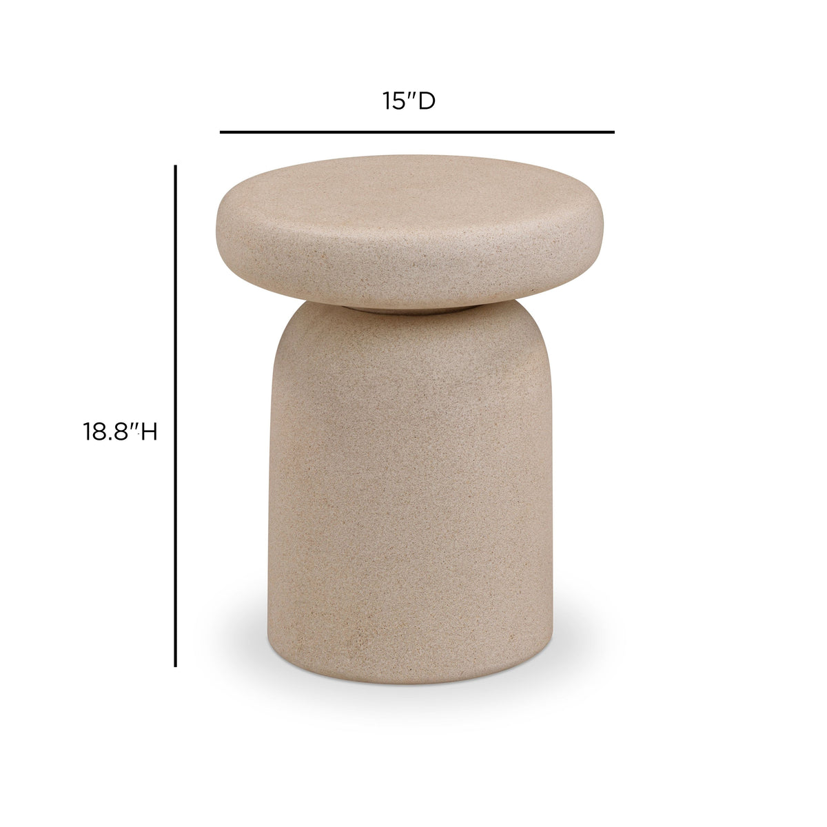 Lydia Cream Concrete Indoor/Outdoor Side Table by TOV Furniture – photo 5 of 6