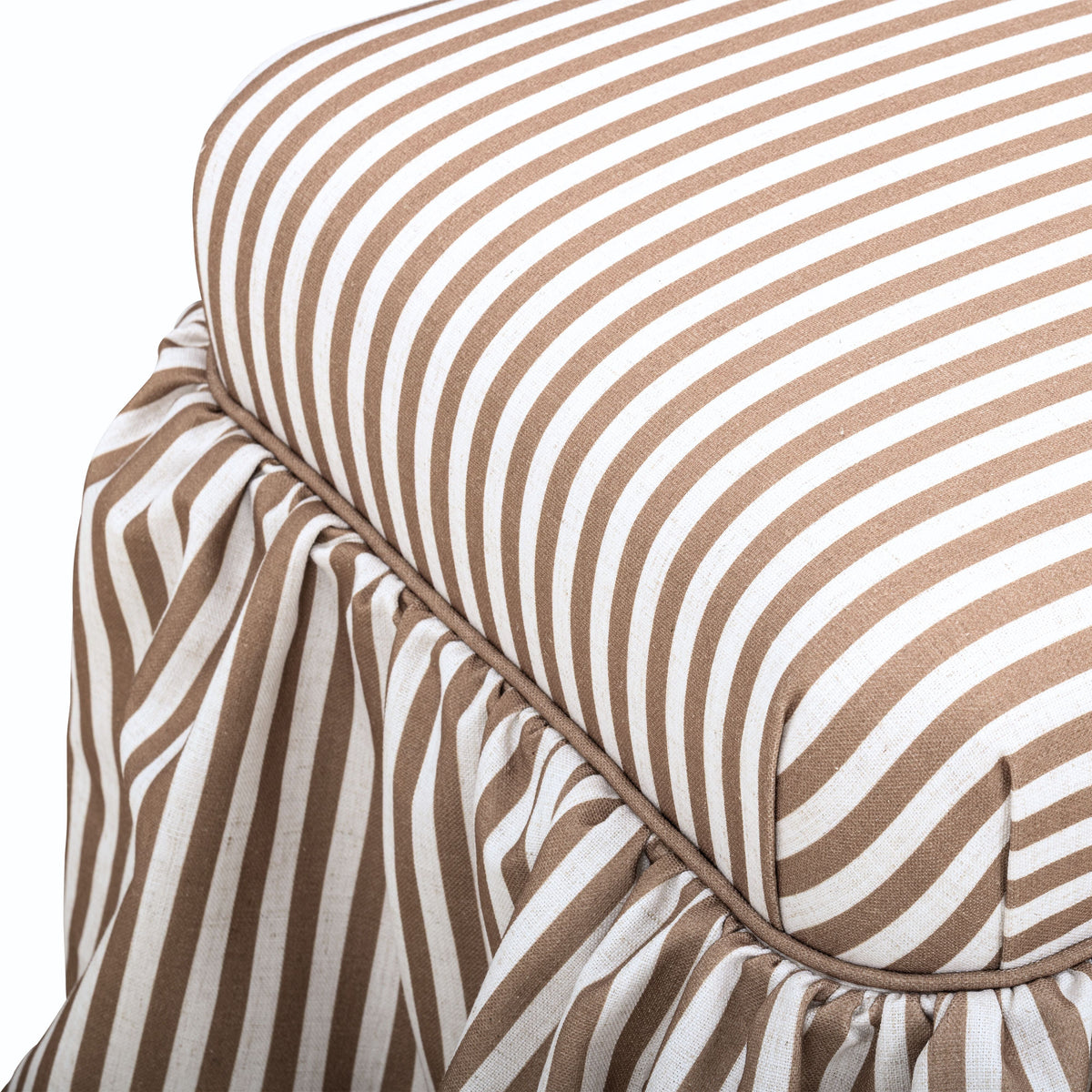 Gertrude Brown Striped Linen Ottoman by TOV Furniture – photo 4 of 6