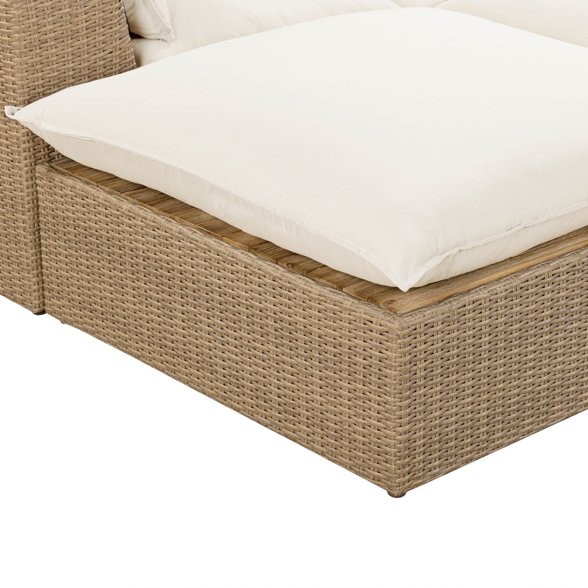 Cali Natural Performance Fabric & Brown Wicker Modular Outdoor Sectional by TOV Furniture – photo 8 of 10