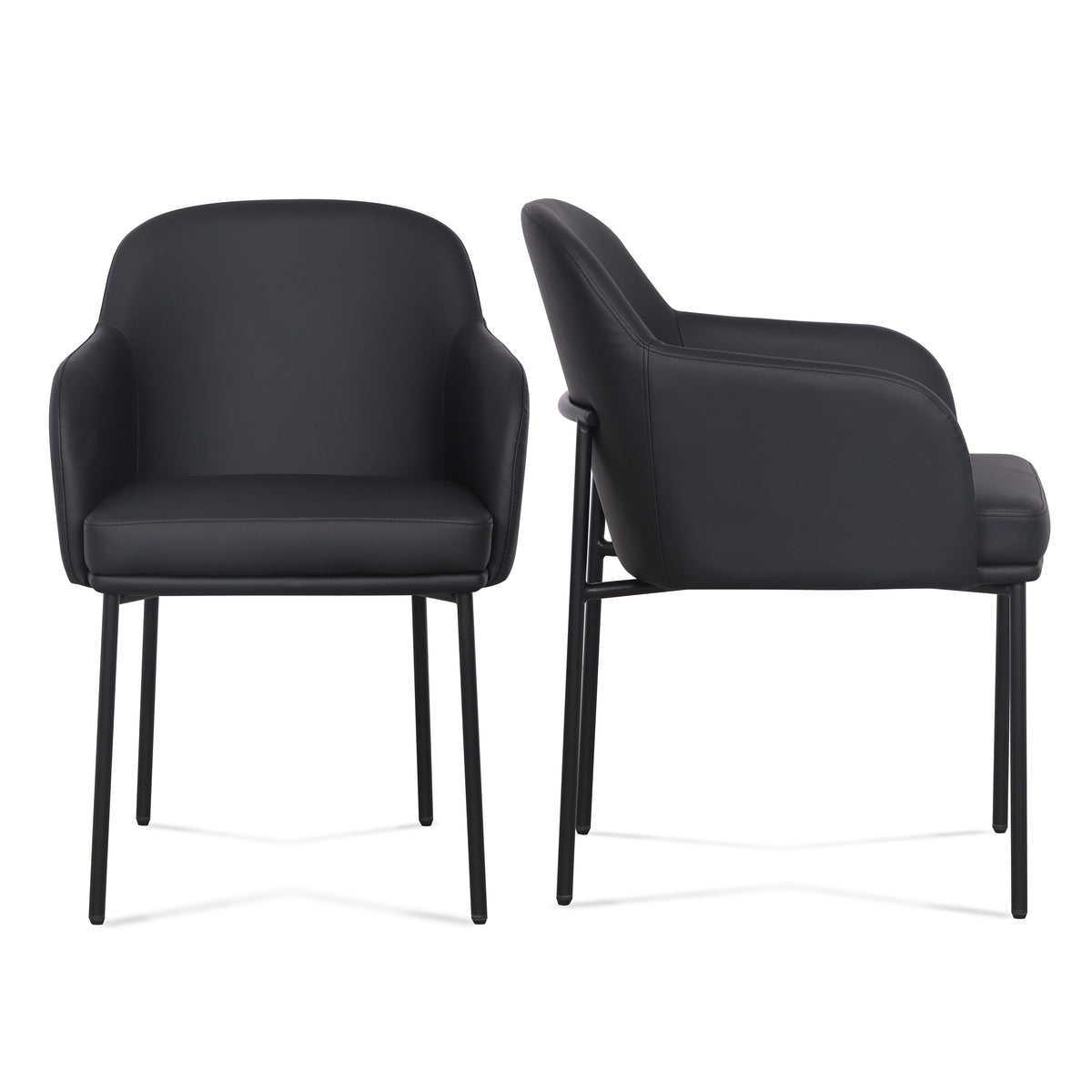 Sydney Performance Vegan Leather Armchair - Set of 2 in Black by TOV Furniture – photo 1 of 6