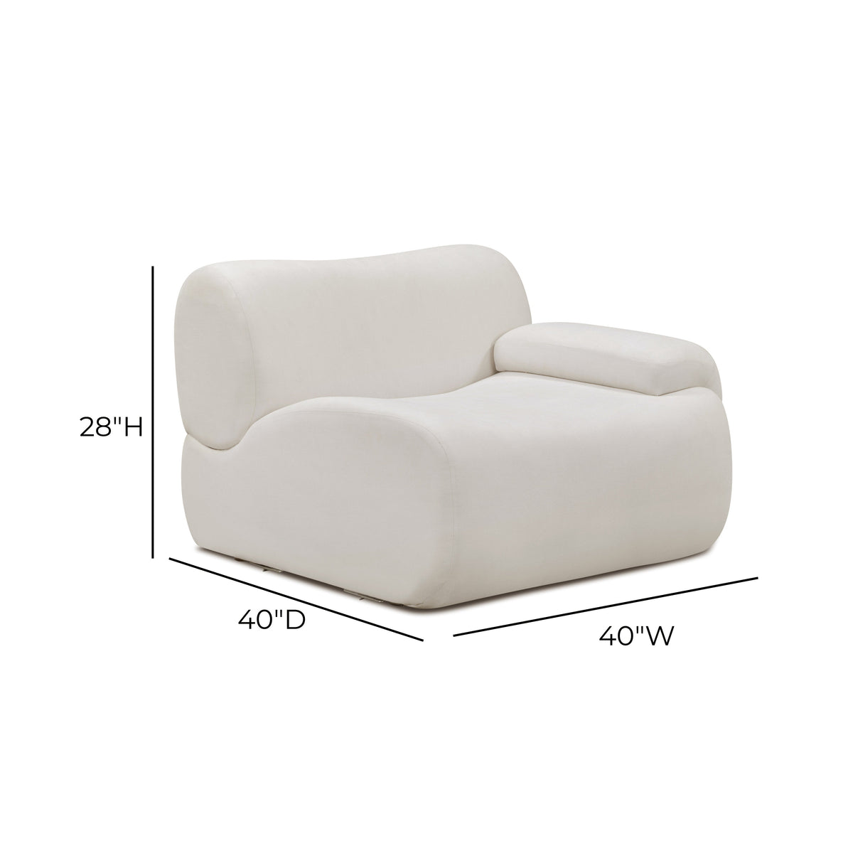 Zenith Cream Upcycled Contract-Grade Fabric RAF Corner Chair by TOV Furniture – photo 9 of 9