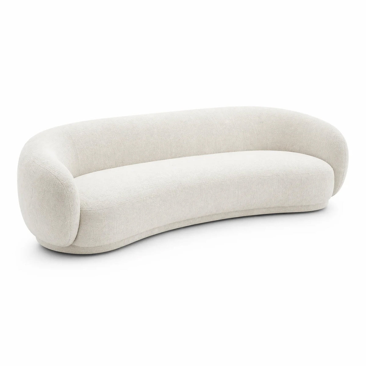 Kendall 120" Cream Textured Chenille Sofa by TOV Furniture – photo 1 of 7