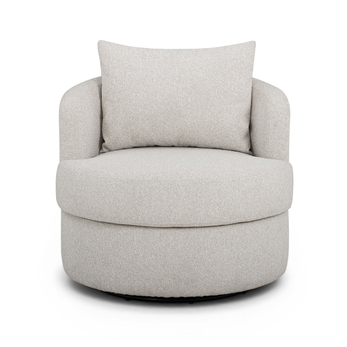 Silvi Off-White Performance Boucle Swivel Chair by TOV Furniture – photo 3 of 8