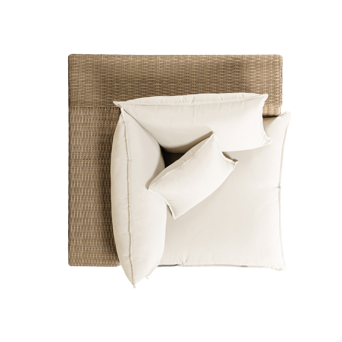 Cali Natural Performance Fabric & Brown Wicker Outdoor Corner Chair by TOV Furniture – photo 4 of 5