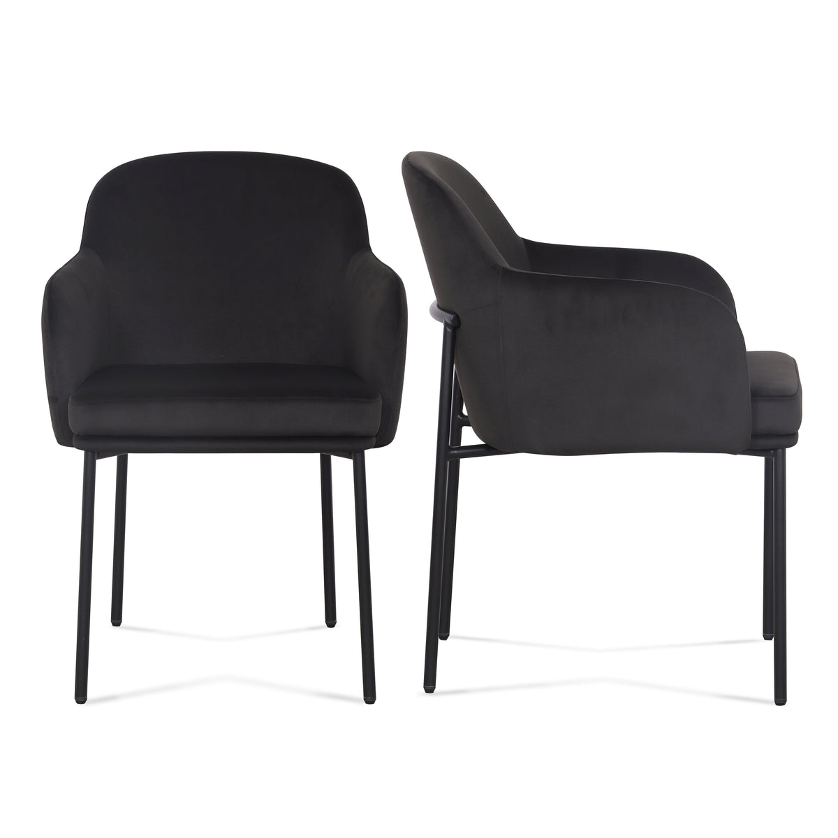 Sydney Performance Velvet Armchair - Set of 2 in Black by TOV Furniture – photo 1 of 7