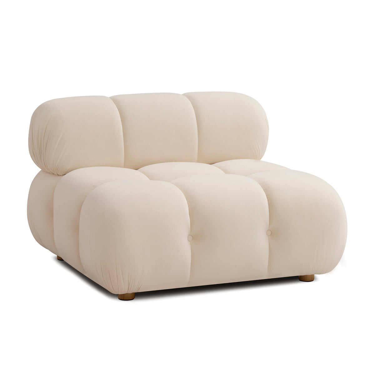 Calliope Cream Performance Velvet Modular Armless Chair by TOV Furniture – photo 1 of 5