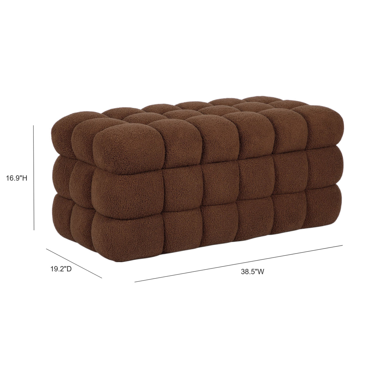 Anita 38.5" Brown Shearling Storage Bench With Reversible Tray Top by TOV Furniture – photo 8 of 9