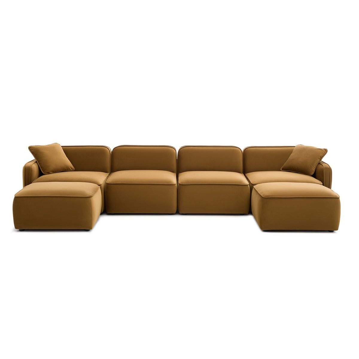 Travie Honey Performance Velvet 6-Piece Modular U-Sectional by TOV Furniture – photo 1 of 5
