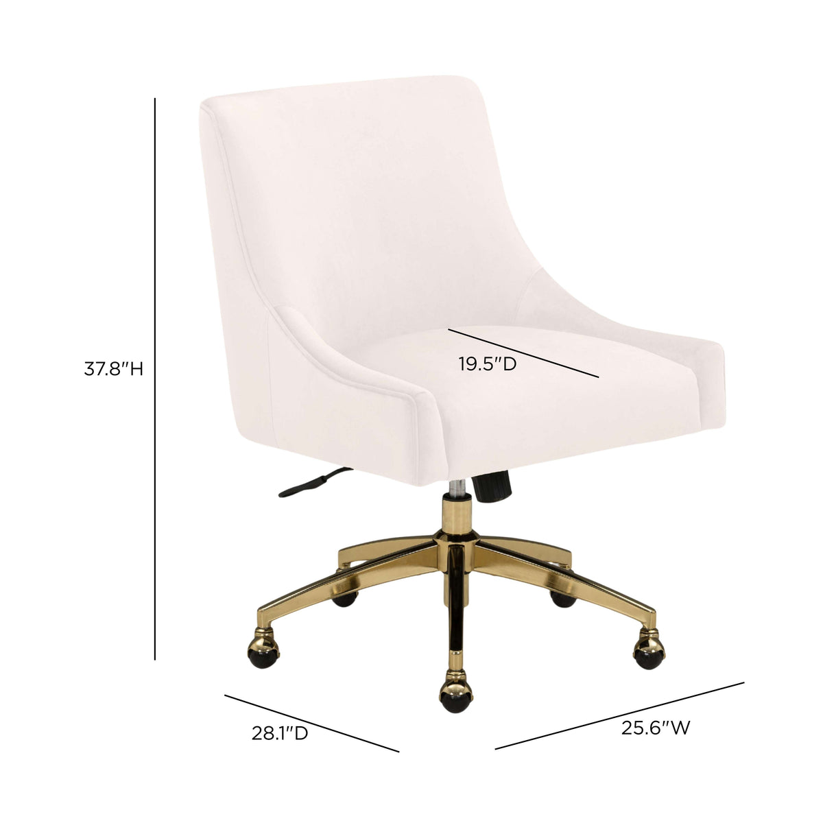 Beatrix Cream Performance Velvet Office Swivel Chair by TOV Furniture – photo 7 of 7