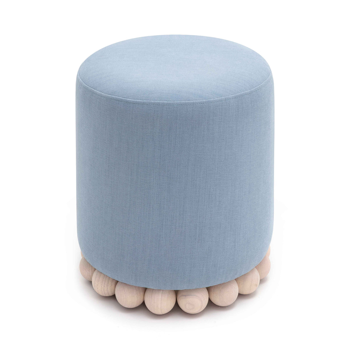 Dex Faded Blue Upcycled Performance Fabric Ottoman by TOV Furniture – photo 3 of 8