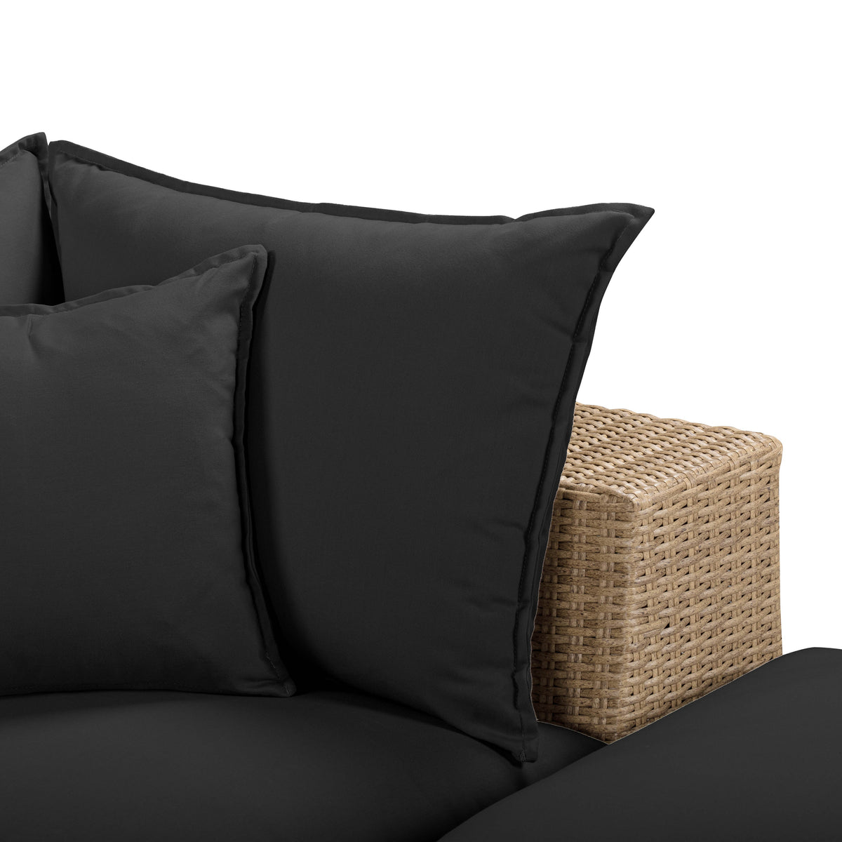Cali Black Fabric & Brown Wicker Modular Outdoor Sectional by TOV Furniture – photo 6 of 10